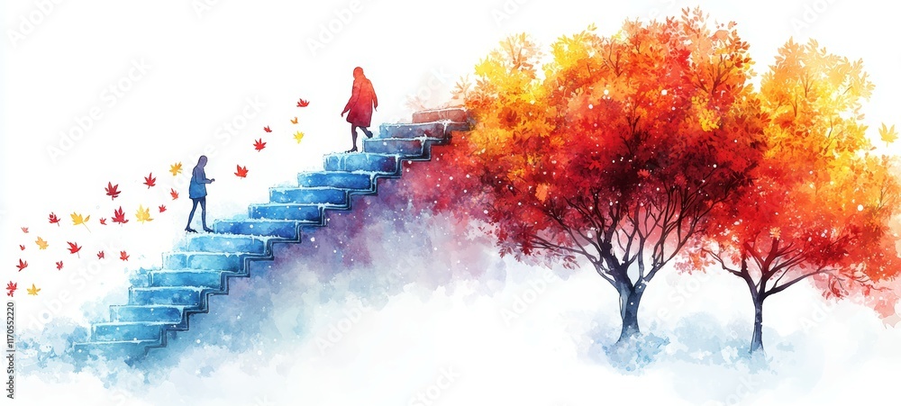 Obraz premium The Seasonal Staircase, Seasonal Affective Disorder SAD