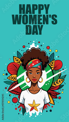 International women's day, happy women's day, mother's day, girls and mom national day for all women's. flyer and poster, wall art, pub, icon and logo graphic text with typography green background