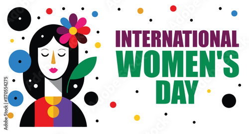 International women's day, happy women's day, mother's day, girls and mom national day for all women's. flyer and poster, wall art, pub, icon and logo graphic text with typography