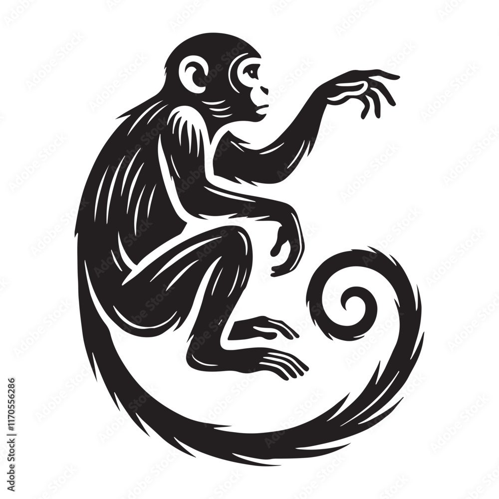Monkey silhouette for artistic and media applications - Monkey black vector
Monkey silhouette for artistic and media applications - Monkey black vector
