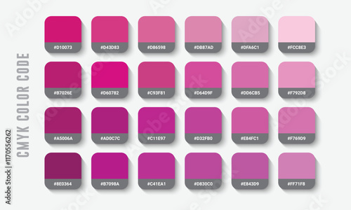 Purple Color Guide Palette with color Names. Color Palette, Fashion Trend Pantone Color Palette