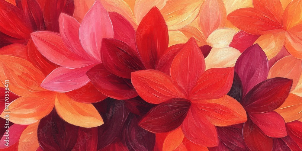 Vibrant abstract floral texture showcasing a blend of red, orange, and pink hues in a harmonious design Vibrant abstract floral texture showcasing a blend of red, orange, and pink hues in a harmonious design
