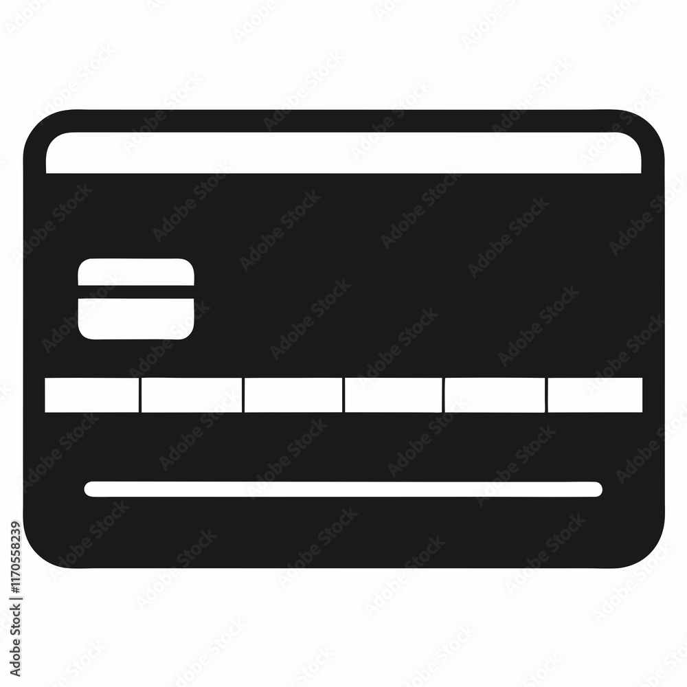Black Credit Card Silhouette Vector Art Black Credit Card Silhouette Vector Art