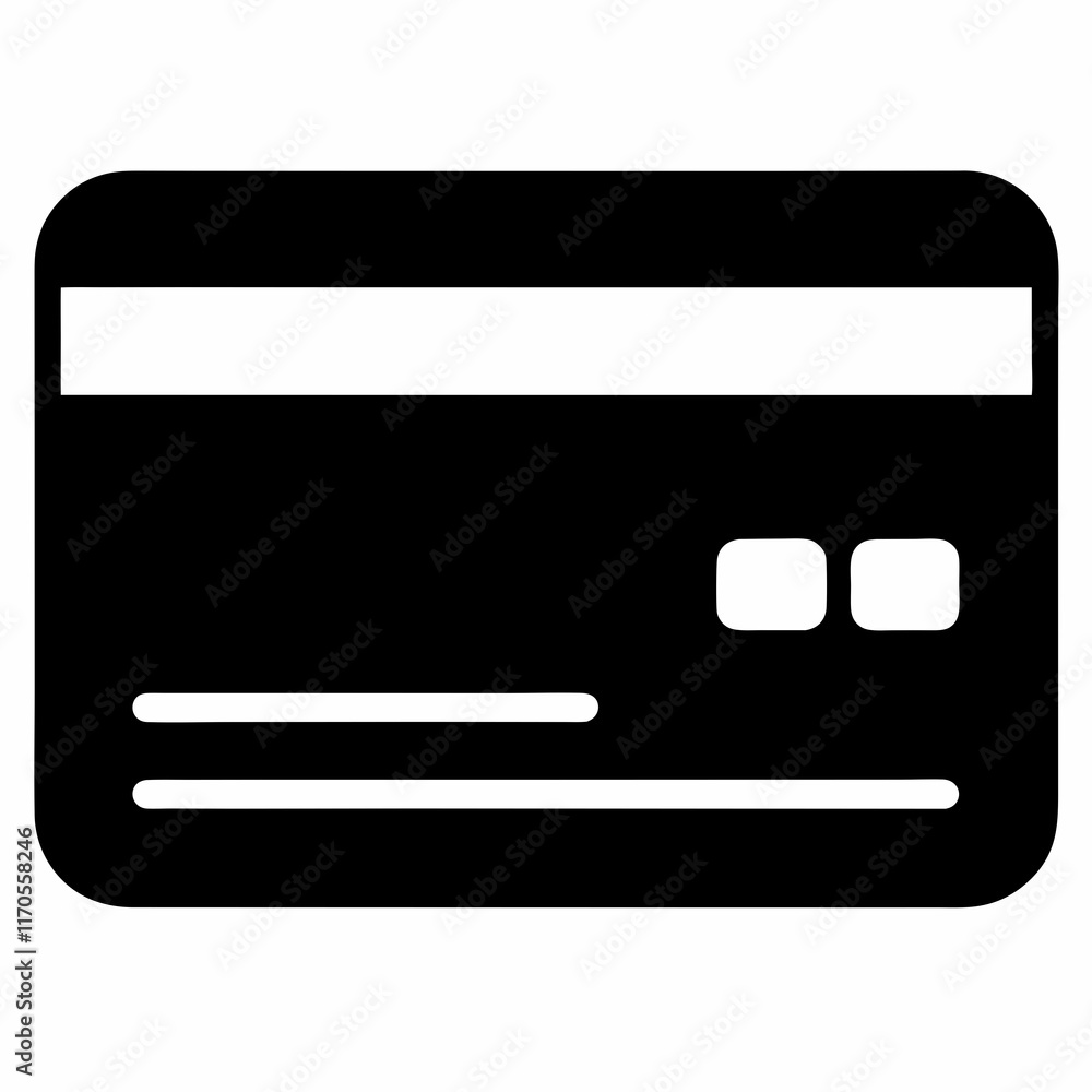Black Credit Card Silhouette Vector Art Black Credit Card Silhouette Vector Art