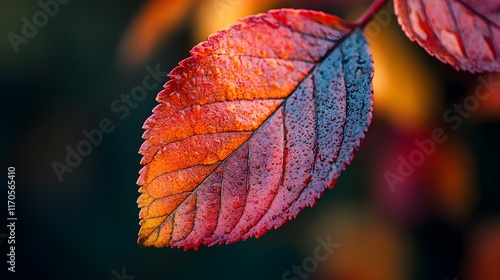 A close-up of a leaf turnin from green to red capture photo