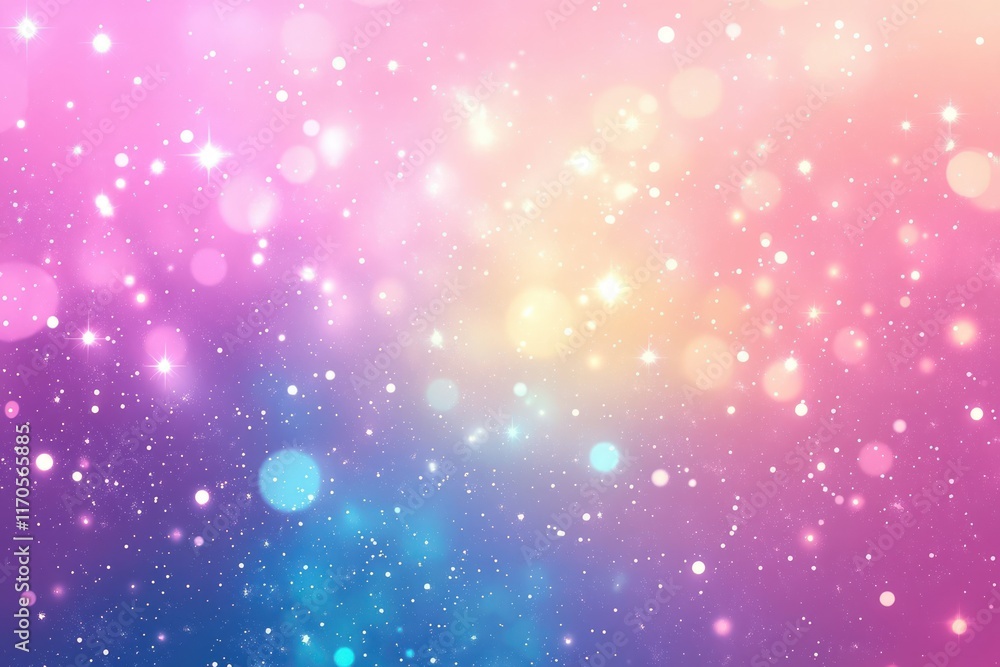 Pastel Dreamy Background with Glittering Stars and Colorful Clouds Pastel Dreamy Background with Glittering Stars and Colorful Clouds