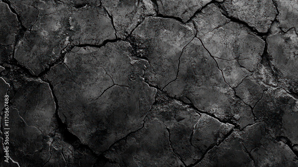 Obraz premium Dark Cracked Stone Surface Texture Background
