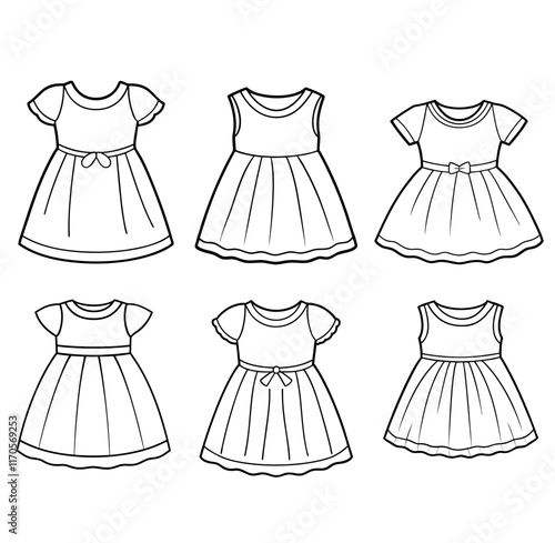 Minimalist and simple baby dress vector silhouette