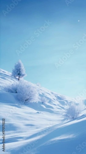 Wallpaper Mural A serene winter landscape with snow-covered hills and frosted trees under a clear blue sky. Torontodigital.ca