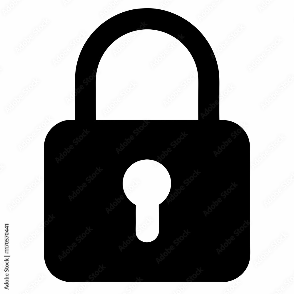 Black Padlock Silhouette Vector Illustration Black Padlock Silhouette Vector Illustration