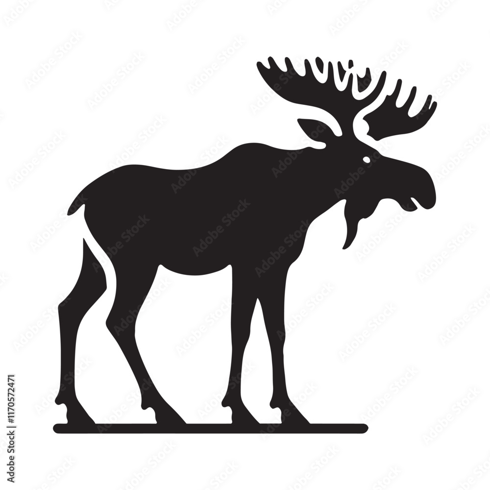 custom made wallpaper toronto digitalMajestic moose silhouette for media designs - Moose black vector
