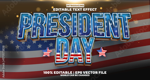 President day editable text effect in modern trend style