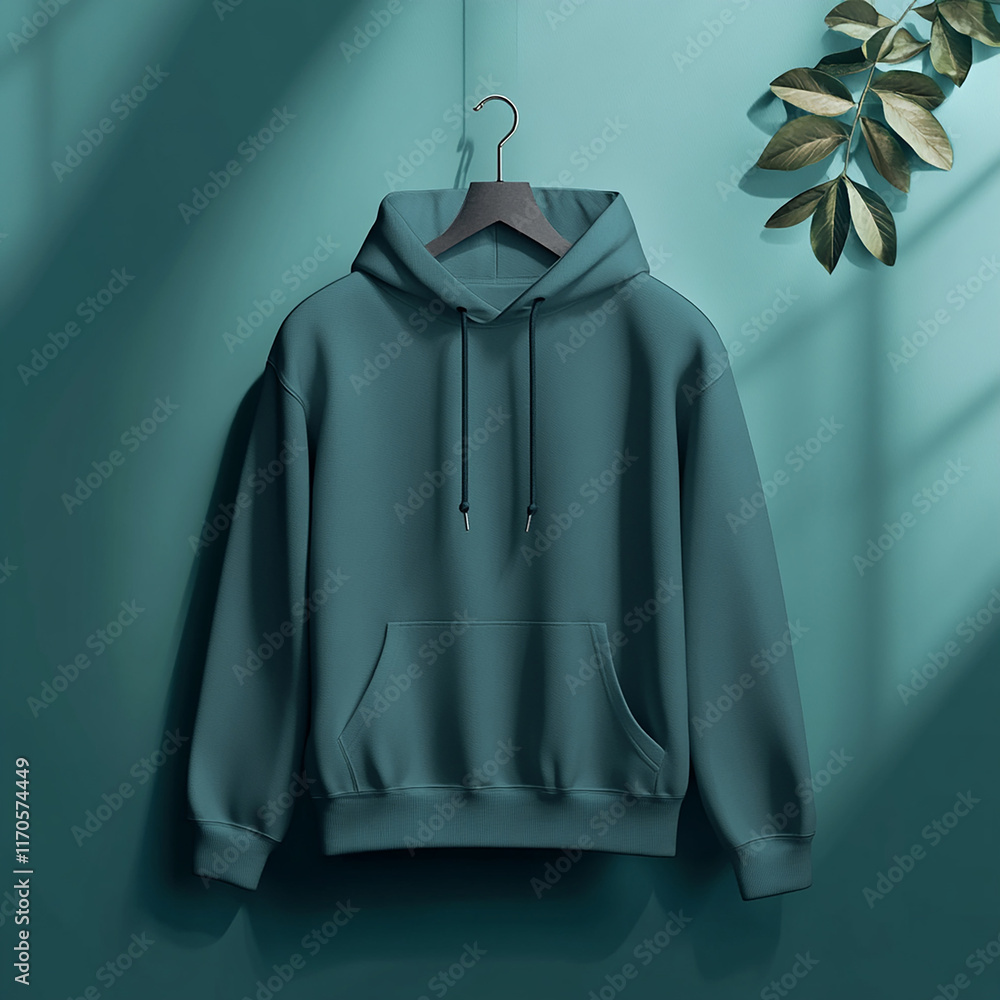 A hoodie hanging with colorful gradient background A hoodie hanging with colorful gradient background