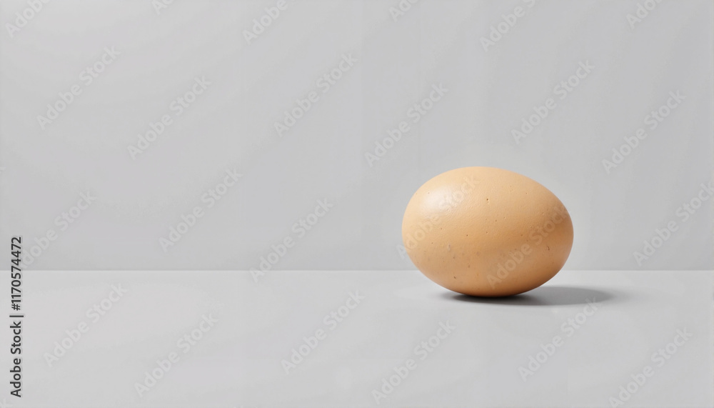 Egg on minimalist gray background Egg on minimalist gray background