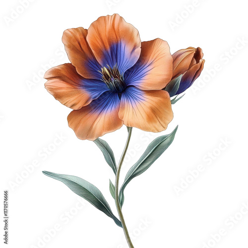 illustration of a Lechenaultia flower- isolated on a white background- Lechenaultia . photo