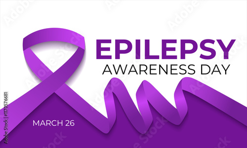 Epilepsy awareness is celebrated on multiple days and events. Purple Day commemorates epilepsy awareness and is celebrated annually on March 26. Vector illustration of background.