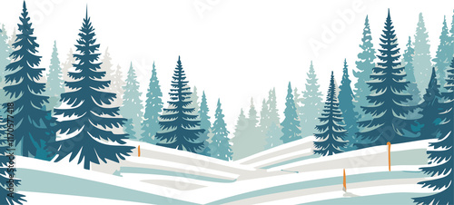 winter landscape with fir trees