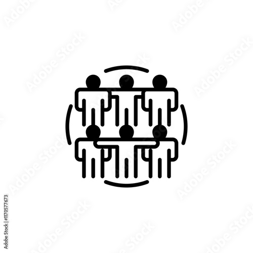 Team Huddle Line Icon. linear style sign for mobile concept and web design. Outline vector icon.