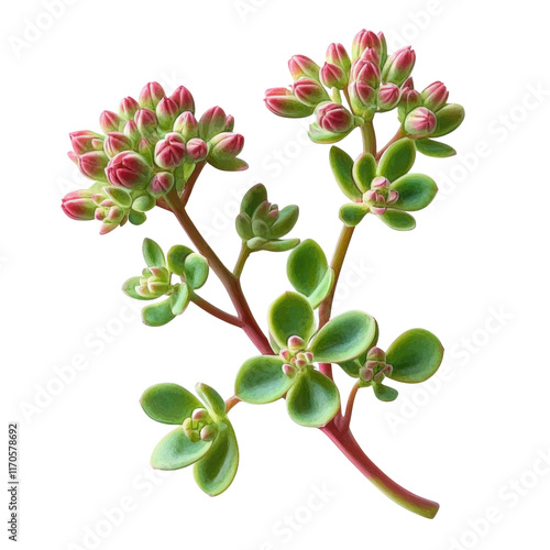 illustration of a sedums flower (stonecrop flower)- isolated on a white background- sedums flower (stonecrop flower) .