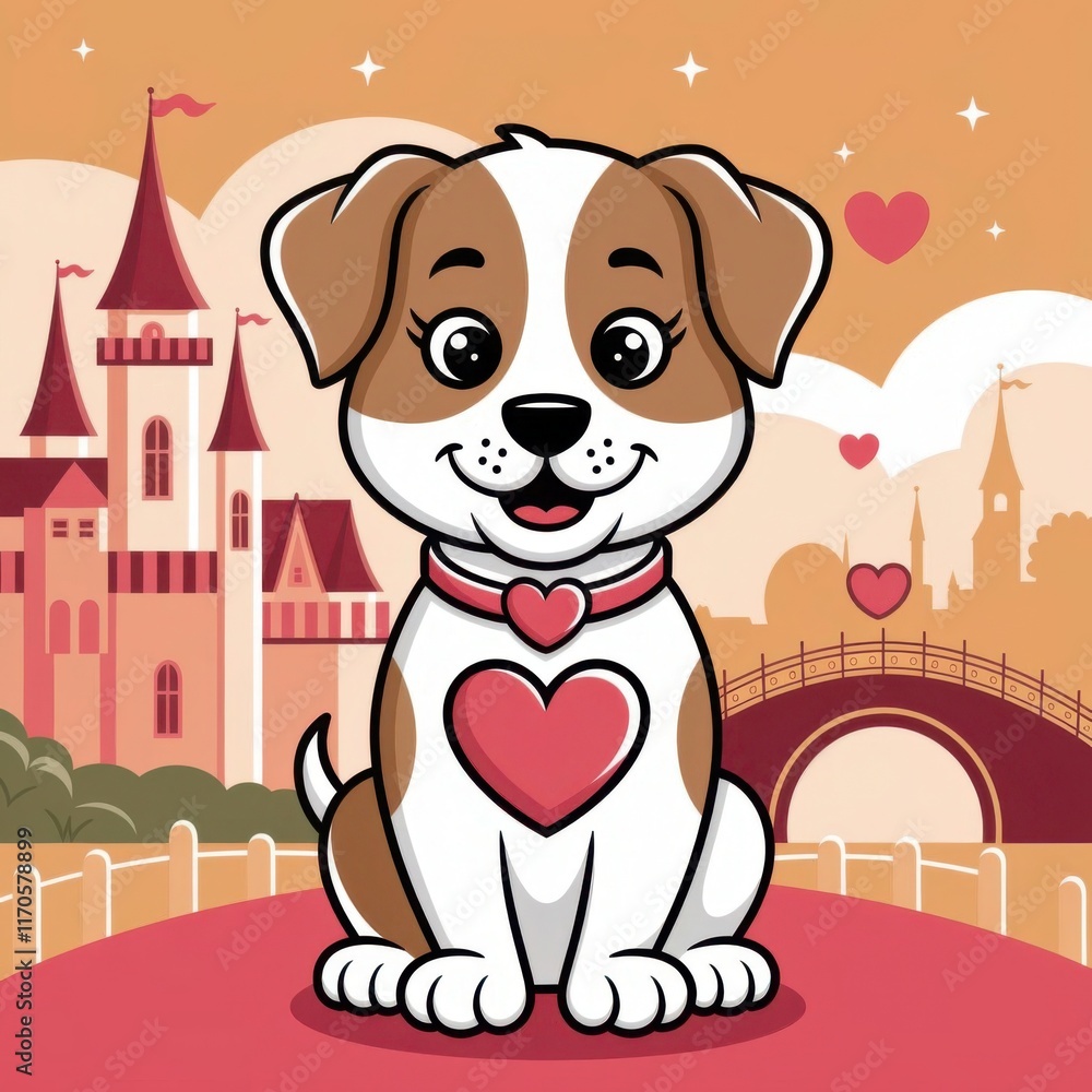 Fototapeta premium dog with a gift