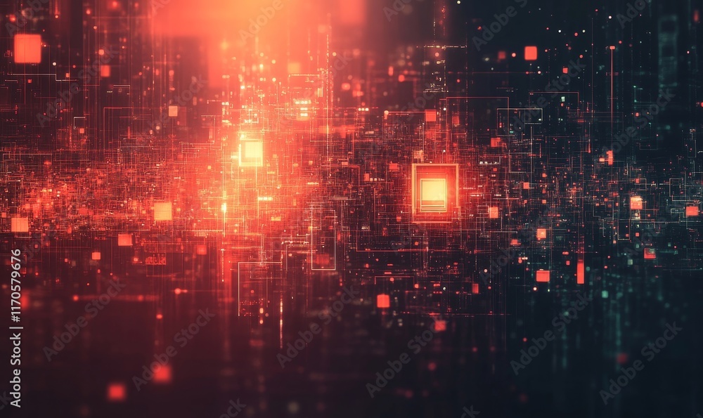 Abstract Technology Concept Digital Background, Generative AI Abstract Technology Concept Digital Background, Generative AI