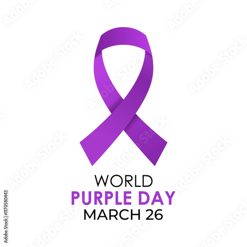 Epilepsy awareness is celebrated on multiple days and events. Purple Day commemorates epilepsy awareness and is celebrated annually on March 26. Vector illustration of background.