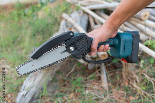 Small Chainsaw lightweight for cutting wood  