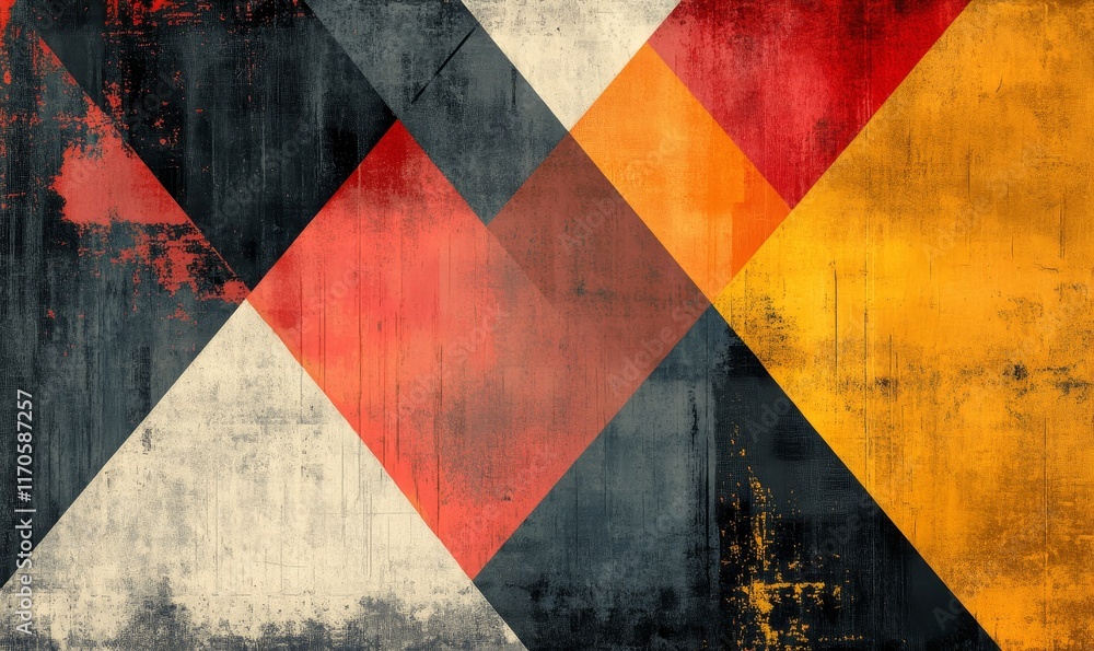 Fototapeta premium Abstract Retro Geometric Digital Background, Generative AI