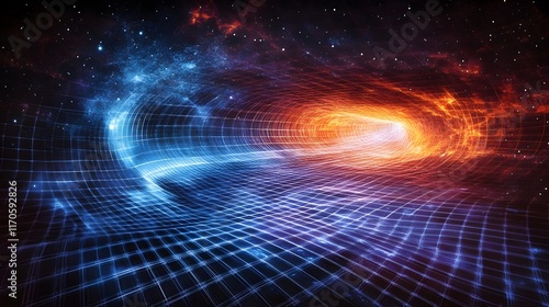 Wallpaper Mural Abstract digital art, cosmic wormhole, glowing energy, futuristic technology, space galaxy background Torontodigital.ca