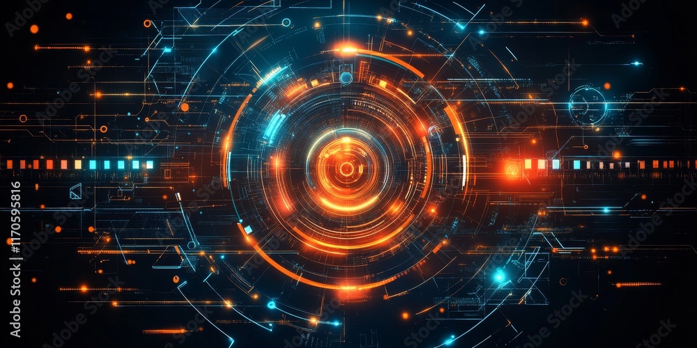 Abstract Technology Concept Digital Background, Generative AI Abstract Technology Concept Digital Background, Generative AI