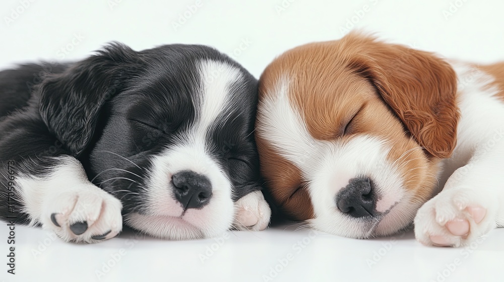 Two Adorable Puppies Sleeping Together Two Adorable Puppies Sleeping Together