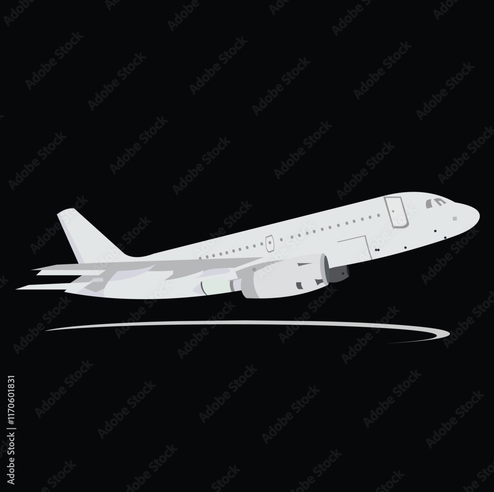 Fototapeta premium White plane black background