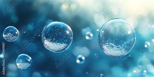 Wallpaper Mural Air Bubbles Under Water Concept with Soft Focus, Generative AI Torontodigital.ca