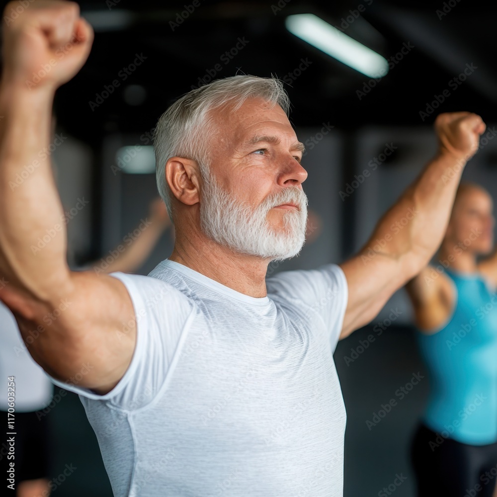 Obraz premium Senior fitness class at a spa resort wellness retreat relaxing ambiance rejuvenating experience group exercise healthy lifestyle