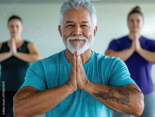 Senior fitness class virtual instruction global community accessible online fitness interactive participation remote engagement photo