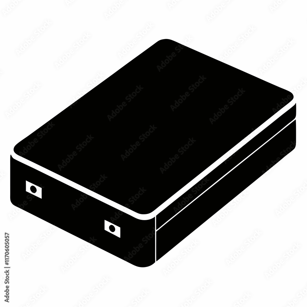 External Hard Drive Black Silhouette Vector External Hard Drive Black Silhouette Vector