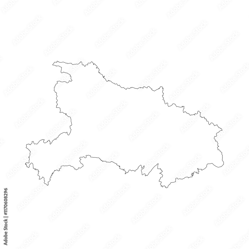 Hubei province blank outline map Hubei province blank outline map