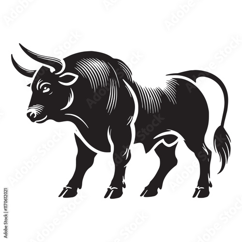 Creative ox silhouette for versatile artistic uses - Ox illustration - minimallest ox vector
