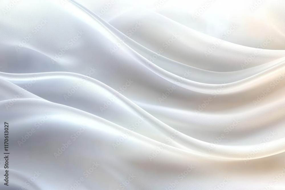 Naklejka premium Elegant Smooth White Silk Drape Background with Soft Light and Gentle Curves