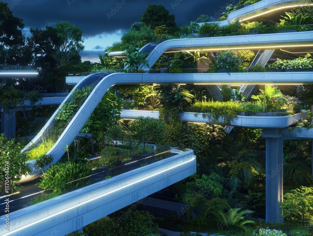 Innovative vertical farm with led lighting for optimal growth conditions in urban environments showcasing precision agriculture and tailored light spectra