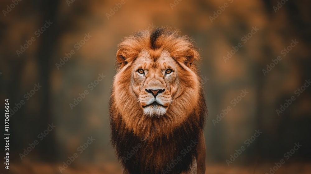 Majestic Lion Portrait Savanna Wildlife Photography Natural Habitat Close-Up Wildlife Conservation