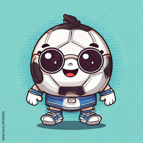 Playful Kick Adorable Football Mascot Logo Icon for Kids photo