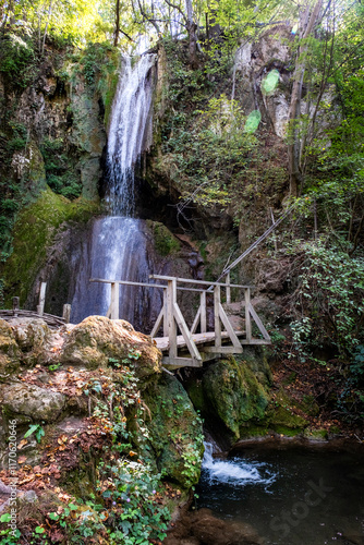 Waterfall Ripaljka in nature on mountain Ozren near Sokobanja, Serbia photo