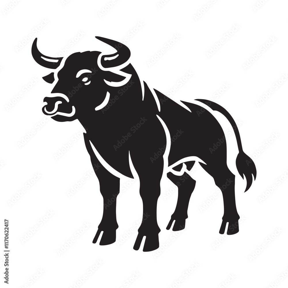 Bold angry ox silhouette for unique media projects - Angry ox illustration - minimallest angry ox vector
Bold angry ox silhouette for unique media projects - Angry ox illustration - minimallest angry ox vector