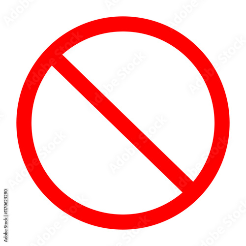 Free Download A vibrant red prohibition symbol on a solid white background, symbolizing restriction or warning in a minimalistic and bold manner. - GFXLoad