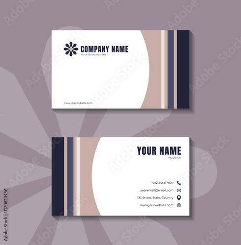 Clean and minimalism business name card template. Abstract geometric name card template