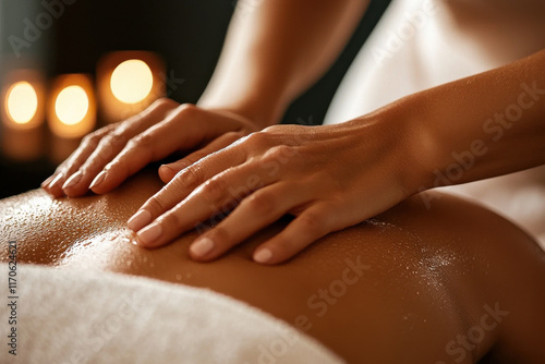 Wallpaper Mural Relaxing back massage in warm lighting Torontodigital.ca