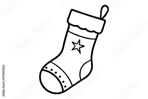 christmas sock isolated on white