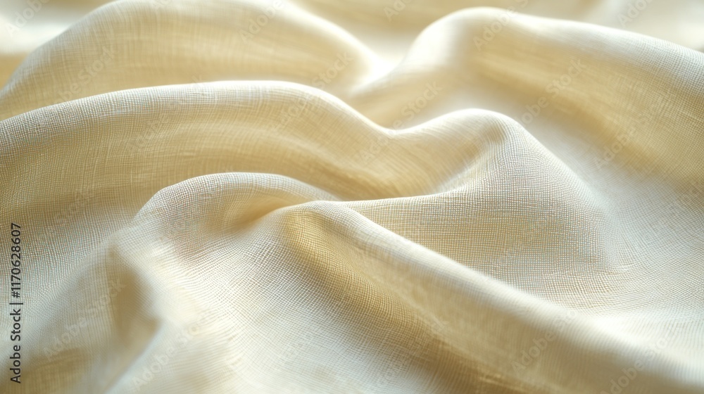 Draped Cream Colored Fabric Shows Texture Draped Cream Colored Fabric Shows Texture