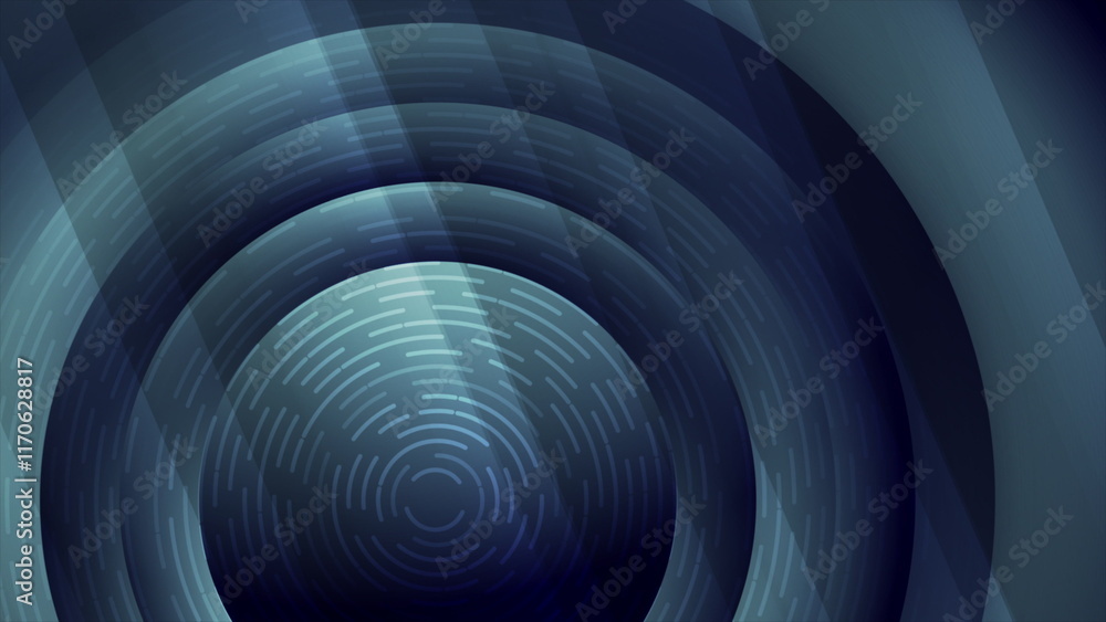 Naklejka premium Dark blue round abstract futuristic tech background
